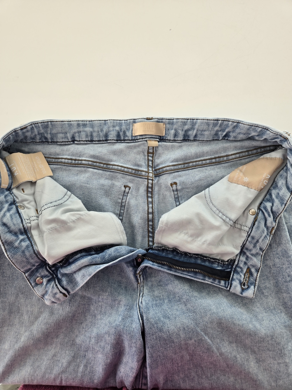 KUT from the Kloth Fab Ab Wide-Leg High Rise Light Wash Blue Jeans Size 12 - Picture 7 of 16